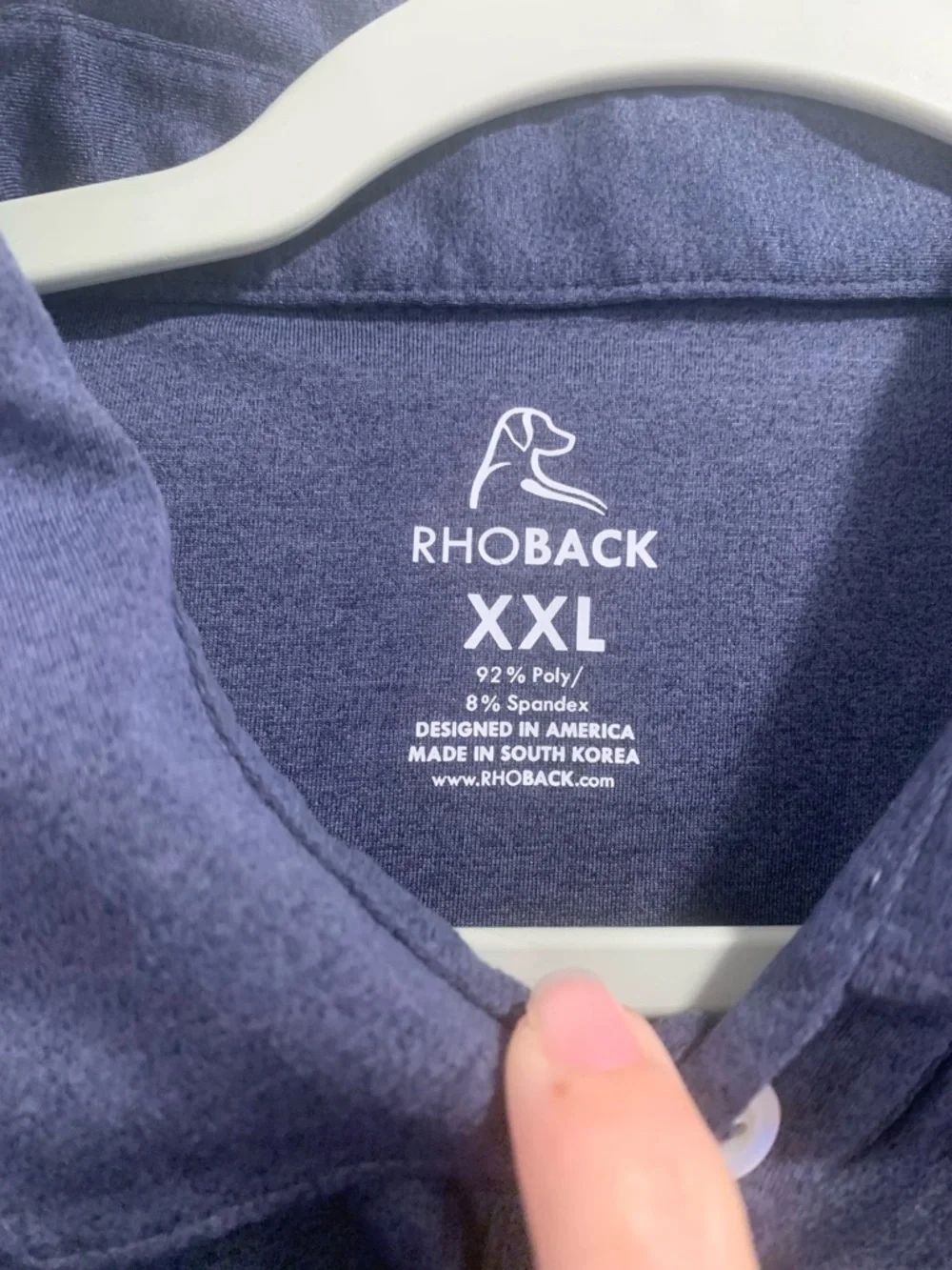 Mens RHOBACK Heathered Blue polo golf T-shirt size XXL casual summer preppy - Picture 2 of 9